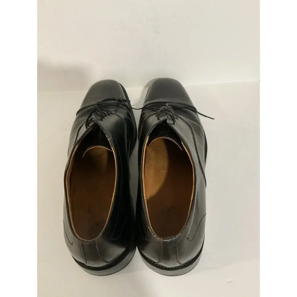 Ferragamo Black Leather Lace Up Men's Dress Shoes Size 11.5 D